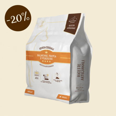 Crocchette Natura+ MINI per cani piccoli, Salmone Grain Free